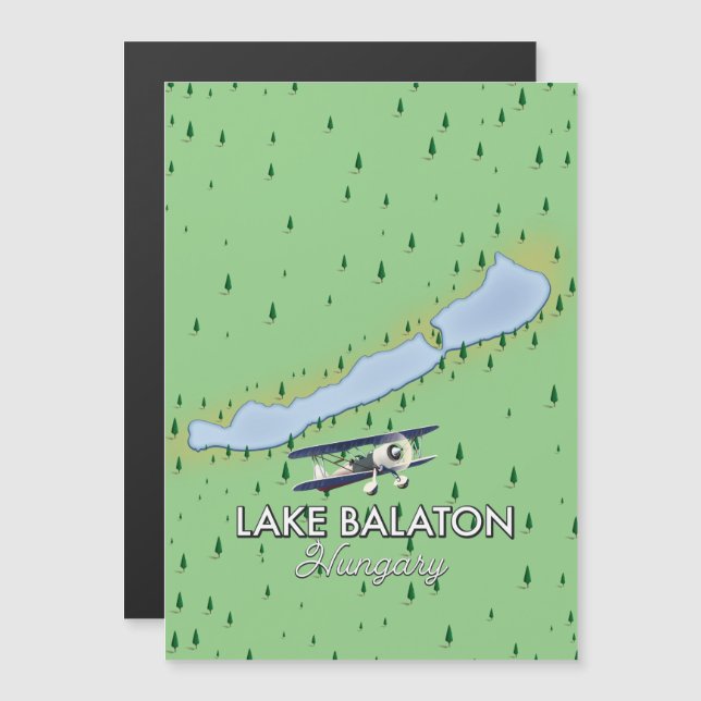 Mapa del lago Balaton Hungría (Anverso/Reverso)