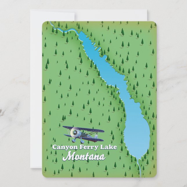 Mapa del lago Canyon Ferry Lake Montana (Anverso)