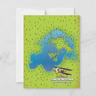Mapa del lago de los bosques, Ontario, Manitoba, M