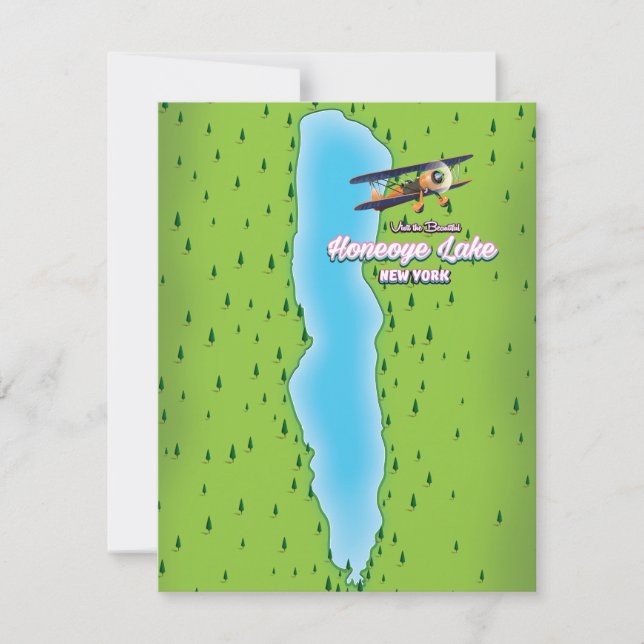 Mapa del lago Honeoye Nueva York (Anverso)