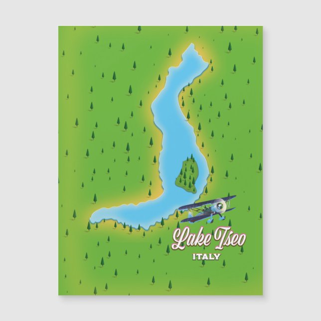 Mapa del lago Iseo Italia (Anverso)