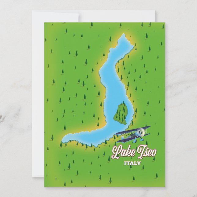 Mapa del lago Iseo Italia (Anverso)