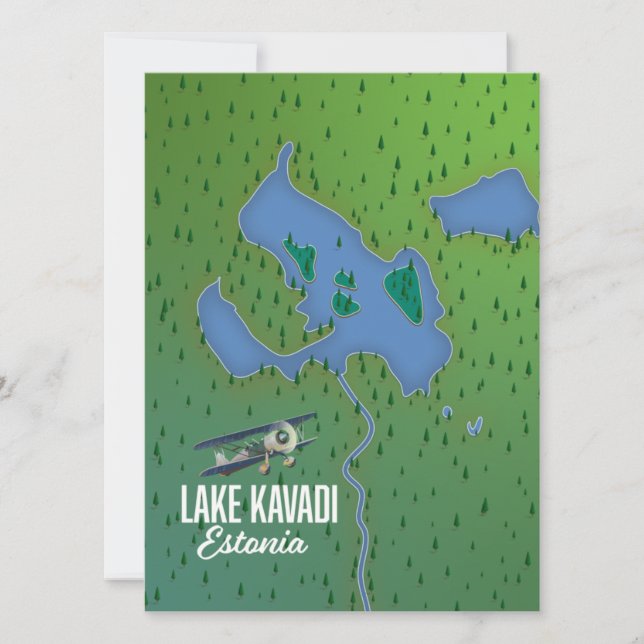 Mapa del lago Kavadi Estonia (Anverso)