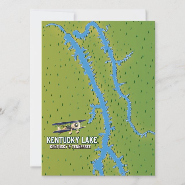 Mapa del lago Kentucky EE. UU. (Anverso)