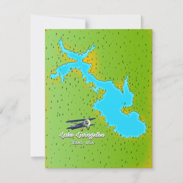mapa del lago livingston Texas (Anverso)