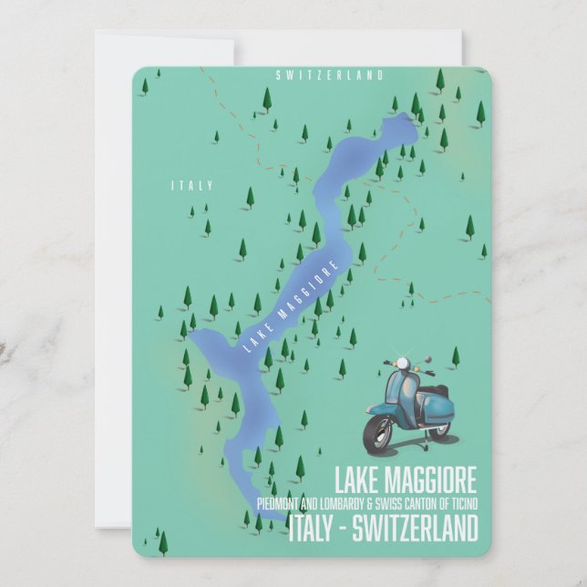 Mapa del Lago Mayor Italia - Suiza (Anverso)
