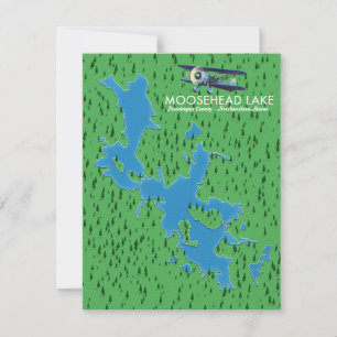 Mapa del lago Moosehead, condado de Piscataquis