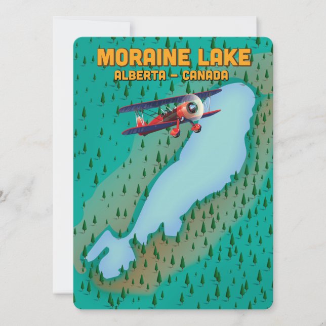 Mapa del lago Moraine Alberta Canadá (Anverso)