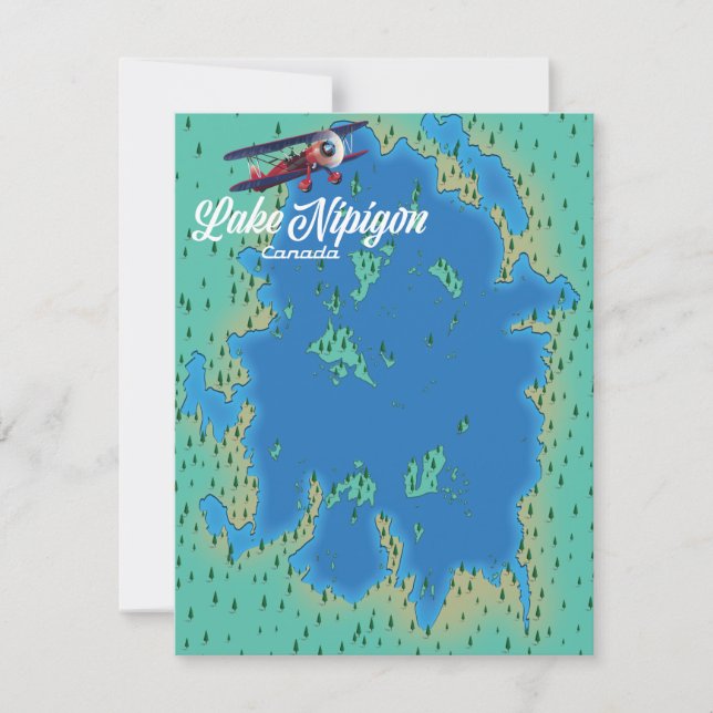 Mapa del lago Nipigon Canadá (Anverso)