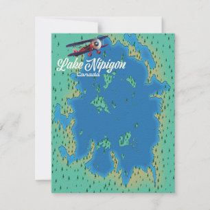 Mapa del lago Nipigon Canadá