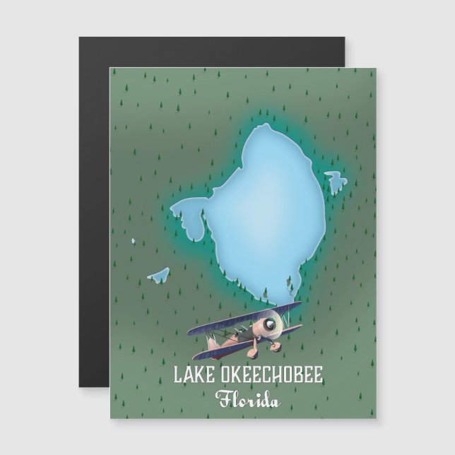 Mapa del lago Okeechobee Florida. (Anverso/Reverso)