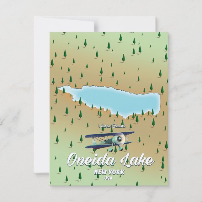 Mapa del lago Oneida Nueva York (Anverso)