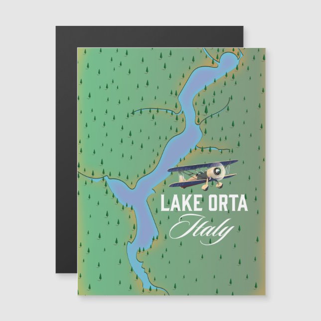 Mapa del lago Orta Italia (Anverso/Reverso)