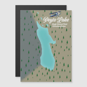 mapa del lago Peyto en las Montañas Rocosas canadi