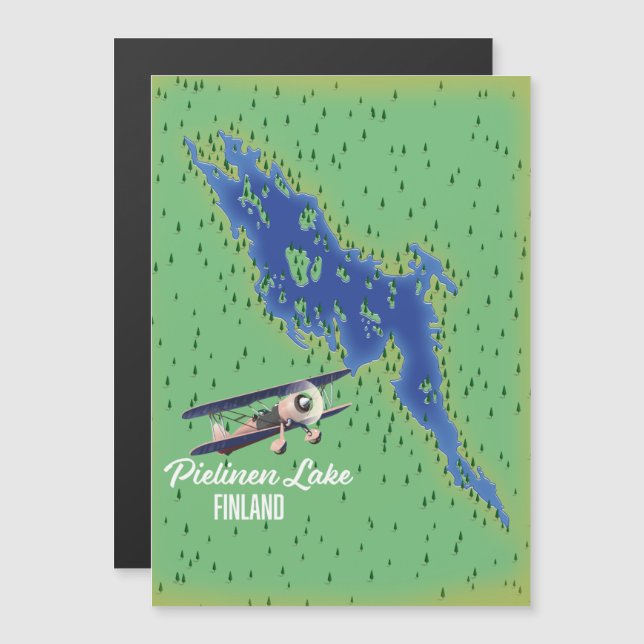 Mapa del lago Pielinen Finlandia (Anverso/Reverso)