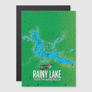 Mapa del lago Rainy en Norteamérica
