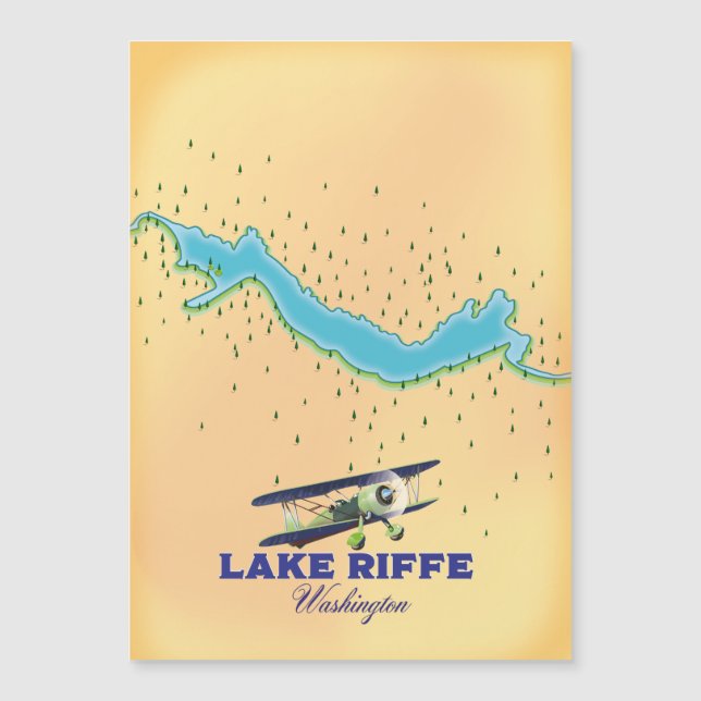 Mapa del lago Riffe Washington (Anverso)