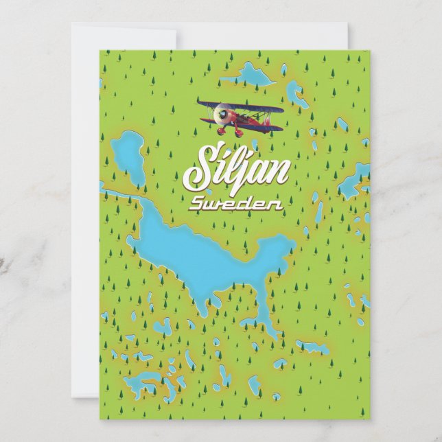 Mapa del lago Siljan Suecia (Anverso)
