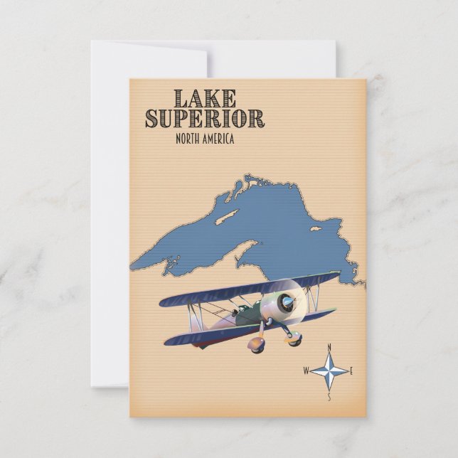 Mapa del lago Superior Norteamérica (Anverso)