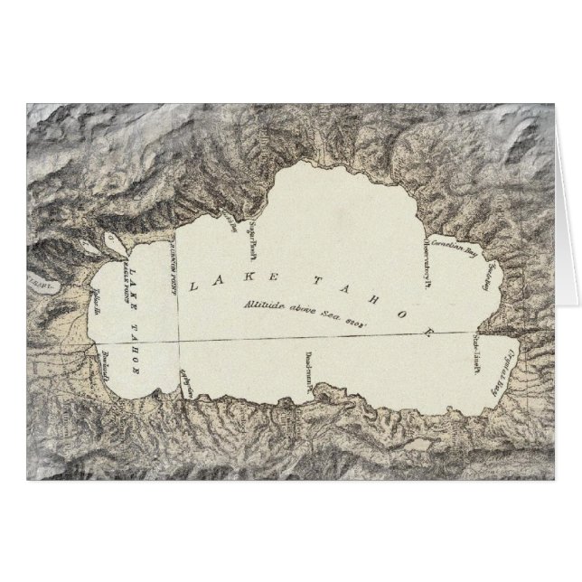 Mapa del lago Tahoe (Anverso (Horizontal))