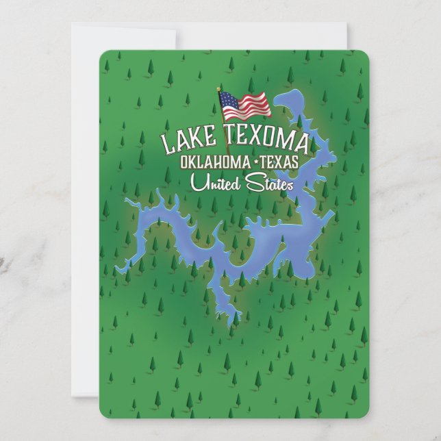 Mapa del lago Texoma EE. UU. (Anverso)