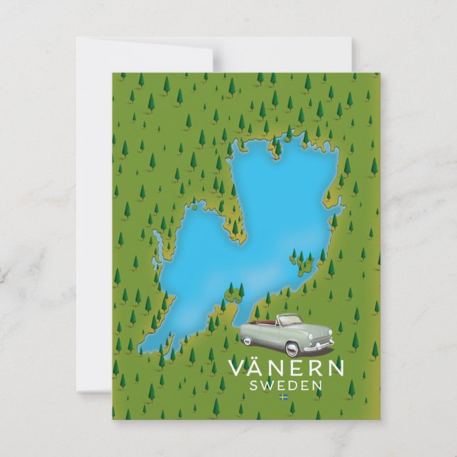 Mapa del lago Vänern Suecia (Anverso)