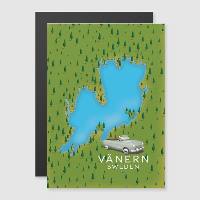 Mapa del lago Vänern Suecia (Anverso/Reverso)