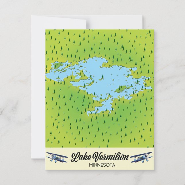 Mapa del lago Vermilion Minnesota (Anverso)
