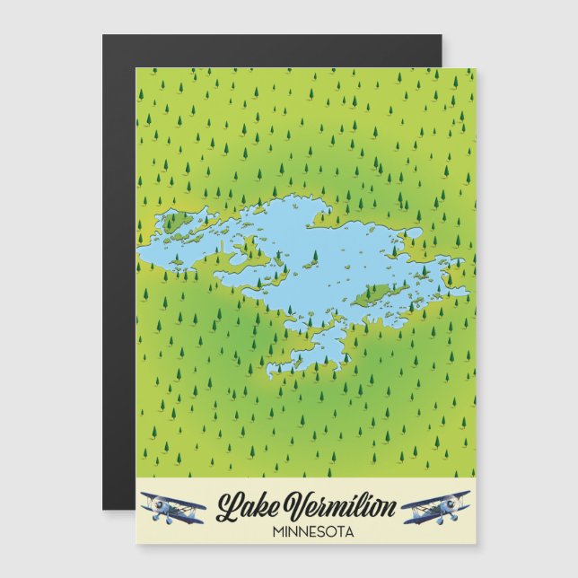 Mapa del lago Vermilion Minnesota (Anverso/Reverso)