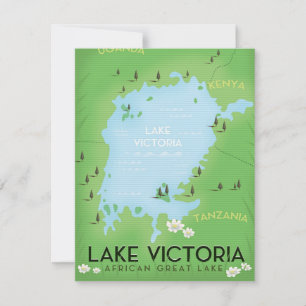 Mapa del lago Victoria - arte de viaje del gran la