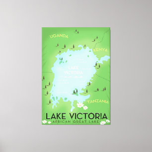Mapa del Lago Victoria - Arte de viajes en el Gran