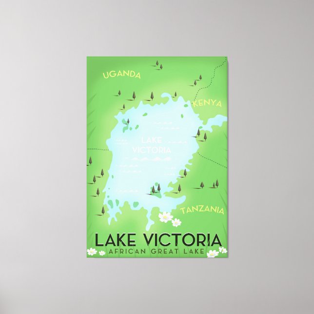 Mapa del Lago Victoria - Arte de viajes en el Gran (Anverso)