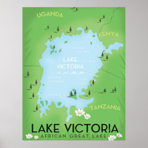 Mapa del Lago Victoria - Arte de viajes en el Gran