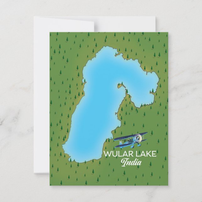 Mapa del lago Wular India (Anverso)