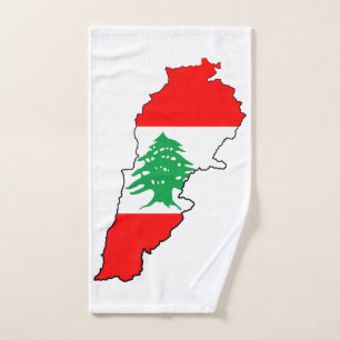 Mapa del Líbano con bandera