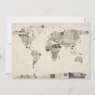 Mapa del Mapa Mundial de las Viejas Postales
