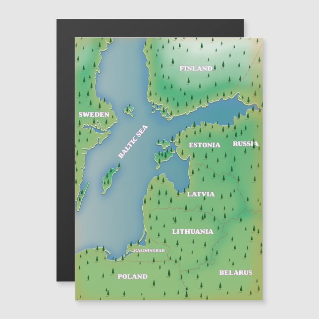 Mapa del mar Báltico (Anverso/Reverso)