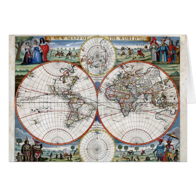 Mapa del mundo 1676 (Anverso (Horizontal))