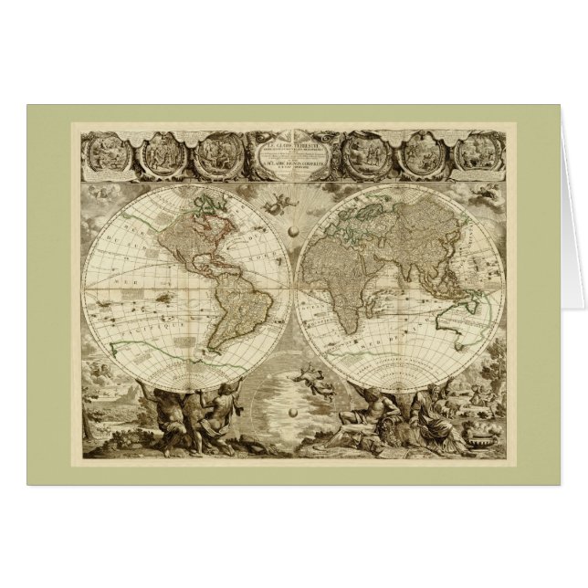 Mapa del mundo 1708 de Jean Baptiste Nolin (Anverso (Horizontal))