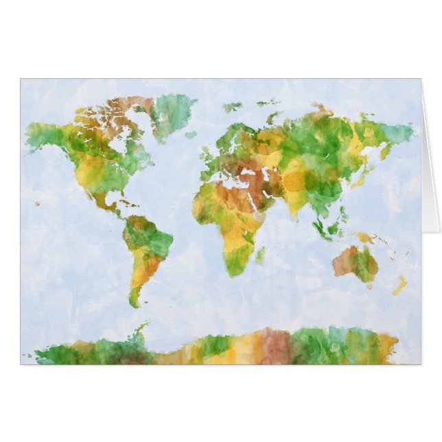 Mapa del mundo Acuarela (Anverso (Horizontal))