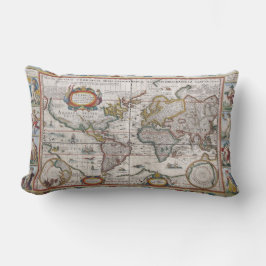 Mapa del mundo antiguo arrojar almohada