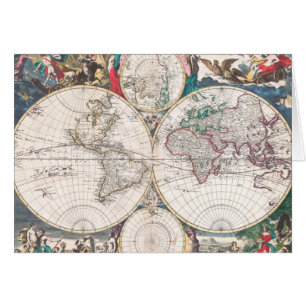 Mapa del mundo antiguo del Doble-Hemisferio
