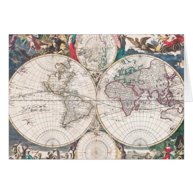 Mapa del mundo antiguo del Doble-Hemisferio (Anverso (Horizontal))