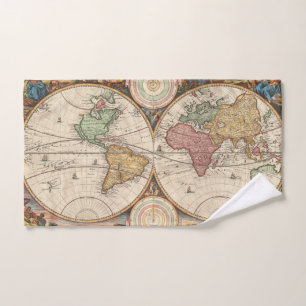 Mapa del mundo antiguo en dos hemisferios