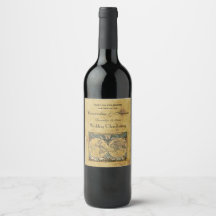 Mapa del Mundo Antiguo Molesto Etiquetas de Vino B