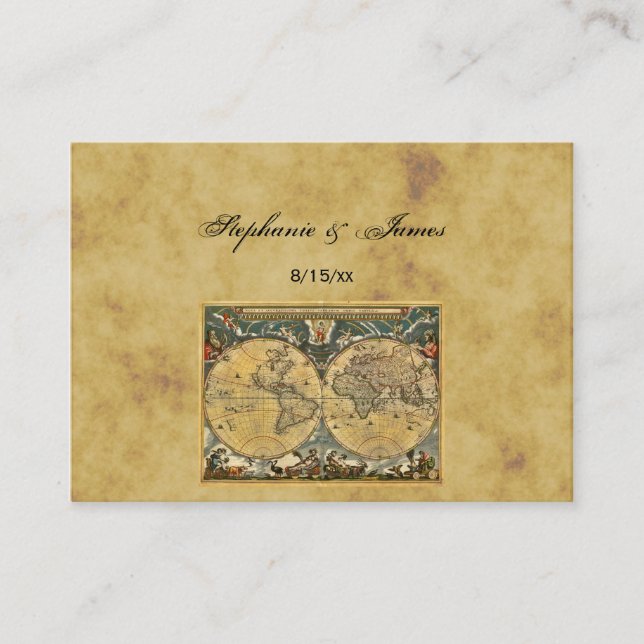 Mapa del mundo antiguo perturbado #2A Tarjetas de  (Anverso)