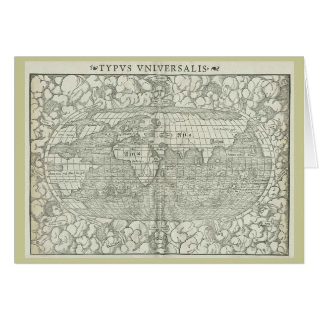 Mapa del mundo antiguo por Sebastian Münster circa (Anverso (Horizontal))