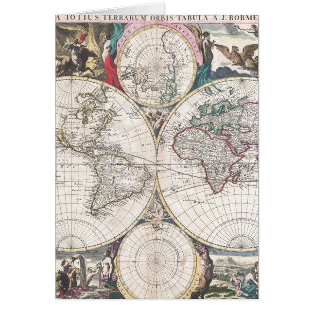 Mapa del mundo de Bormeester de 1685 (Frente)