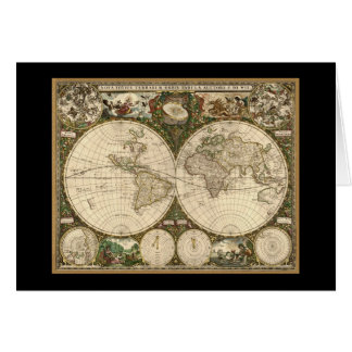 Mapa del mundo de la antigua época 1660 de Frederi