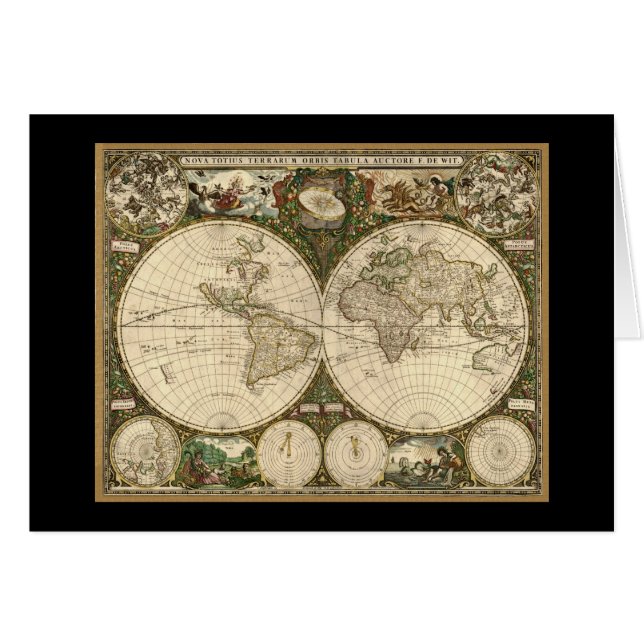 Mapa del mundo de la antigua época 1660 de Frederi (Anverso (Horizontal))